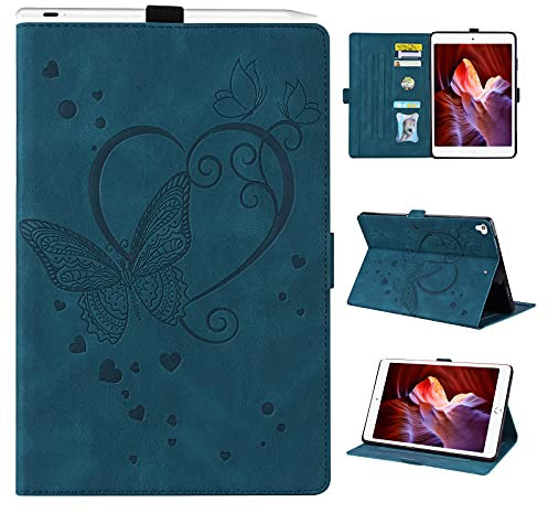 Auslbin Funda para iPad 9.7 2018/2017 (6ª/5ª Generación),iPad Air 2/iPad Air/iPad Pro 9.7,Funda de Cuero PU con Función Auto-Reposo/Activación,Funda Compatible iPad Air 2,Azul