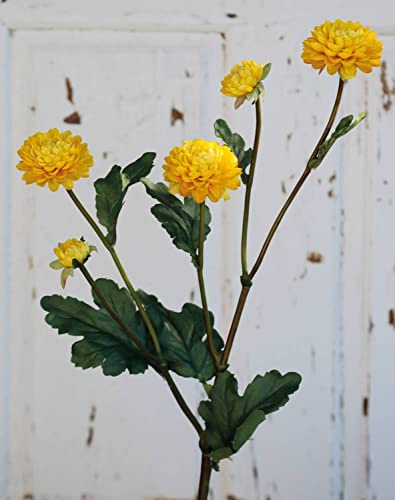 artplants.de Kunst Chrysantheme Ryon, gelb, 70cm, Ø3-5cm - Künstliche Chrysantheme