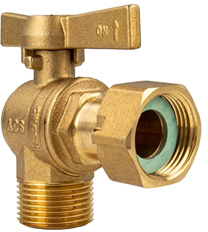 tecuro WZ - Kugelhahn Außengewinde G 3/4 Zoll x Überwurfmutter Rp 3/4 Zoll - Winkelausführung, MS-blank