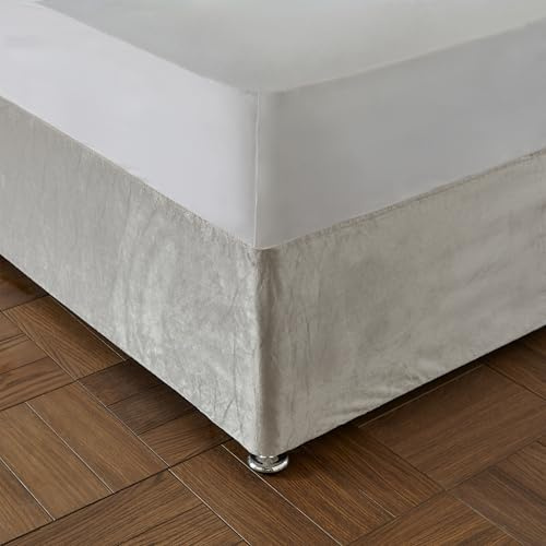 Catherine Lansfield Kingsley Cache-sommier Double élastique en Velours Mat Crème