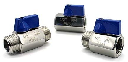TRENTSNOOK Elektrisches Ventil Edelstahl Tap Mini Kugelhahn Edelstahl 1/4 3/8 1/2 1/8 3/4 1 Gewinde SS304 Hardware 2-Wege-Kugelhahn (Size : 1/8, Color : 3i4)