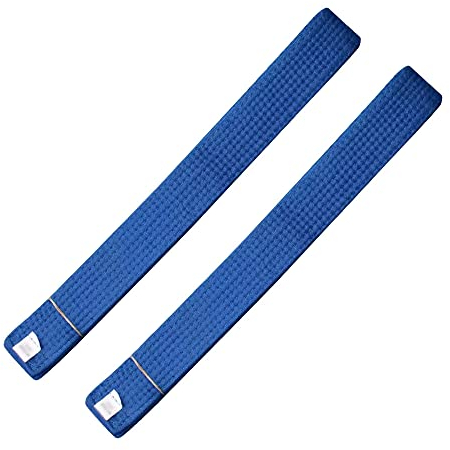 G-LIKE Kampfsport Zubehör Taekwondo Gürtel – 2 Stück Belt Kampfkunst Karate Judo Wushu Ju-Jutsu Ninjutsu Budo Kendo Aikido Training Wettkampf für Erwachsene Kinder – Baumwolle (180 cm, Blau)