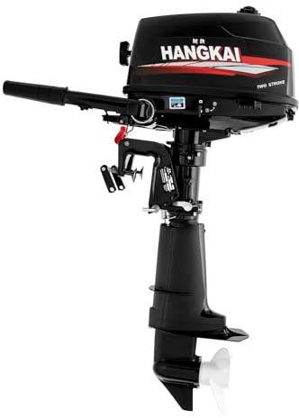 2 Takt 6 PS Aussenbordmotor Set, Außenbordmotor Benzin Bootsmotor Outboard Motor Wasserkühlung für Süßwasser und Salzwasser (2 Takt 6 PS)