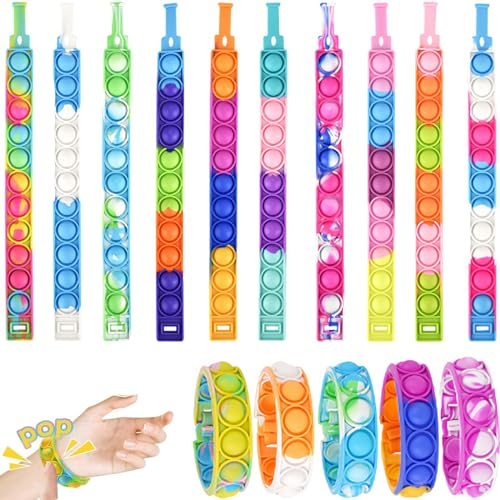 EIYVPRA 15 Pièces Bracelet Enfants Réglable en Silicone Doux, Petit Cadeau Anniversaire, Pochette Surprise, Cadeaux Invités