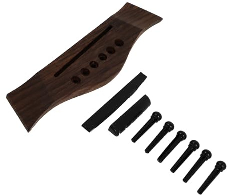 Mikinona 2sätze Folk-gitarre Zubehör Rosenholz Brücke Sattel Steg- Teiliges Für Akustikgitarren Zur Verbesserung Der Klangqualität Austausch Defekter Teile