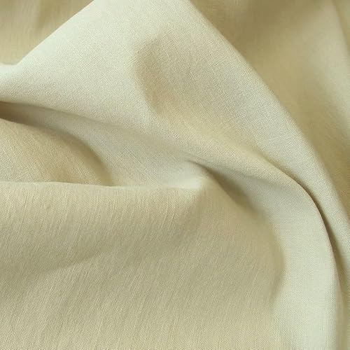 TOLKO elastisches Leinen mit Baumwolle | weicher Leinenstoff als Modestoff Kleiderstoff Dekostoff | Stoffe zum Nähen Meterware Baumwollstoffe (Natur)