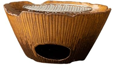 Réchaud de Camping à Charbon de Bois avec Grillage Polyvalent, poêle à Charbon de Bois for Camping, Pique-Nique, Barbecue, Marron