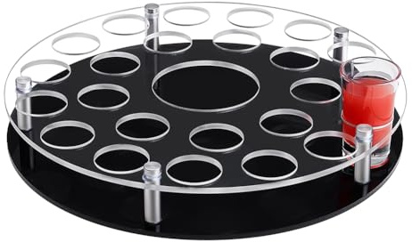 Peacoblue 25 Shot Glass Holder Tray, Acrylic Shot Glass Display for Parties