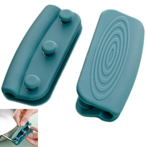 Smaoqingji Asas Protectoras Ollas Y Sartenes - Pack de 2, Verde, Silicona para Mangos Sartén, Adecuado para Todo Tipo de Utensilios de Cocina con Asas Redondas, Biseladas y Curvas