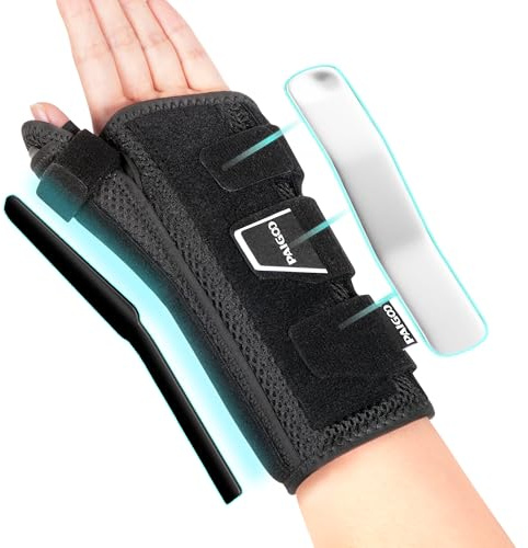 PAIGOO Karpaltunnel Handgelenkbandage mit Daumenstabilisator Einstellbare Daumen und Handgelenk Unterstützung für Karpaltunnelsyndrom, Tendinitis,Handgelenk Verletzungen oder Erholung, Linke-L/XL