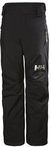 Helly-Hansen Legendary Pant Junior - Pantalones de nieve unisex impermeables aislados para niños, equipo de esquí y exteriores, color negro 991, 14