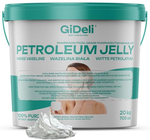 Vaselina blanca de 20 kg para el cuidado de la piel, cosmética natural, transparente, hidratante, para pieles sensibles, tatuajes y piercings