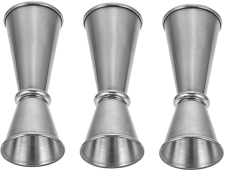 Ipetboom 3 pièces Doseur Cocktail Inox Double Jigger Tasse à Mesurer Réutilisable pour Bar Haute Résistance et Anticorrosion Design Simple et Pratique