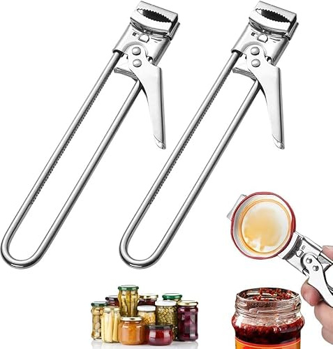 Jar Opener for Weak Hands - Removes Tight Jar Lid for Seniors with Arthritis - Adjustable Jar Opener - Multi Opener Set with Jar Opener Gripper Pad and Bottle Opener Keychain(2Pcs)