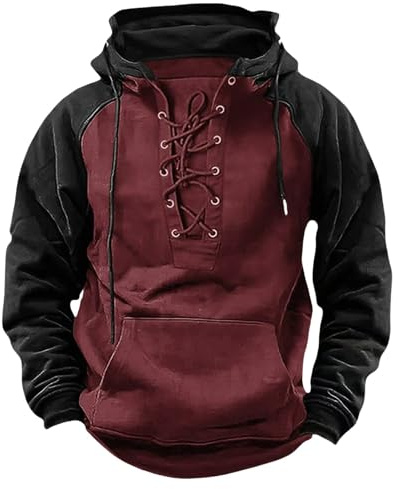 Huvtröja herr, huvtröja herr, fritid tröja med huva lätt sweatshirt vintage arbetströja bekväm huvtröja mode taktisk skjorta viking kläder medeltida skjorta casual tröja