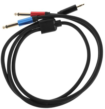 ROMISBABA Cavo di Prolunga Audio Jack 3.5Mm a Doppio 6.5Mm 1 Metro Estensione per Cuffie e Altoparlanti Cavo Stereo per Microfono e Scheda Audio Professionale per Pc e Smartphone