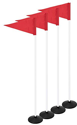 Champion Sports Premium Indoor/Outdoor Soccer Corner Flags with Rubber Base, Set of 4