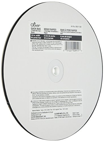 Clover Quick Bias Black 50 Yards, 1/4