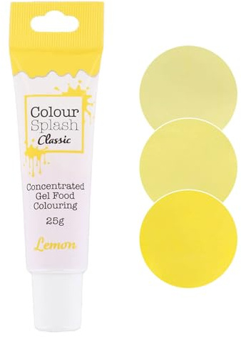 Colour Splash Food Colouring Gel Tube, Edible Ingredients, Highly Concentrated Gels, Easy to Use Squeezy Tubes, Transform Plain Cakes Into Bright, Eye-Catching Creations - Lemon 25g