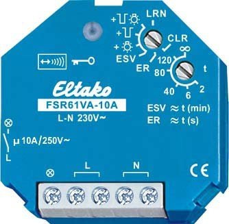 Eltako Funkaktor Stromstoß-Schaltrelais mit Strommessung Nicht potenzialfrei 10A/250V AC, 1 Stück, FSR61VA-10A