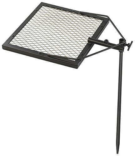 Rosenstein & Söhne Camping Grillrost: Mobiler Lagerfeuer-Grillrost mit Erdspieß, 36 x 36 cm (Grillgitter, Angler-Grill, Grillspiesse)