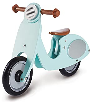 Pinolino Laufrad Vespa Wanda, Laufrad Holz, unplattbare Bereifung, Sattel 3-fach höhenverstellbar, für Kinder von 3 – 5 Jahren, mint