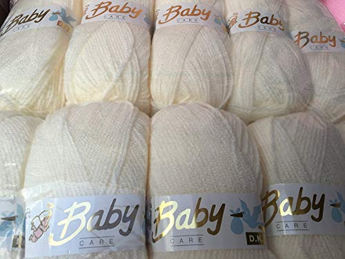 5 x 100g Woolcraft Babycare Baby Yarn , Wool , DK Double Knit Cream (Oyster 613)