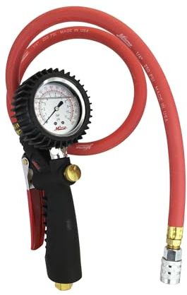 Milton 572A Pro Analoger Pistolengriff Luftpumpe Messgerät – 91,4 cm Schlauch und Kwik Grip Sicherheitsfutter – 230 PSI