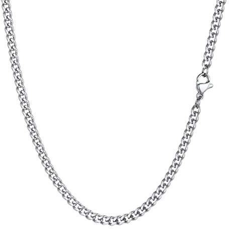 PROSTEEL Robust kubanskt kedjehalsband, 3/6/9/12 mm, 14 tum, 18 tum, 20 tum, 22 tum, 24 tum, 26 tum, 26 tum, 71 cm längd, guldpläterad/316L rostfritt stål/svart (fraktlåda)