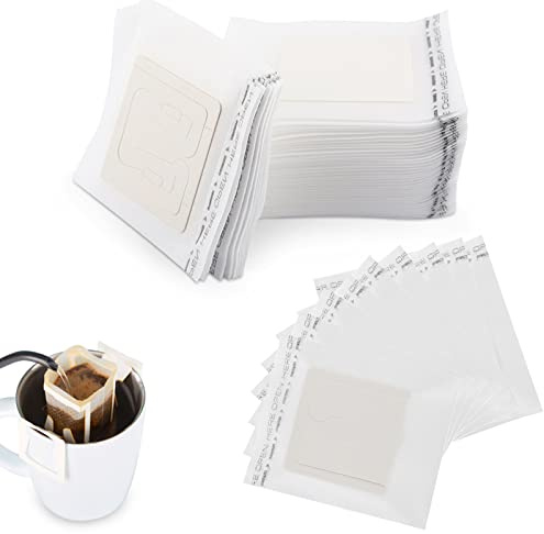 50 Stück Tragbare Kaffeefiltertüten aus Papier zum Aufhängen, Kaffee Tee Drip Filtertüten für die meisten Tassen, Reisen/Home/Office/Camping