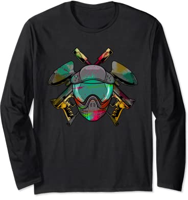 Paintballer Marker Helmet - Paintball Paintball Player Long Sleeve T-Shirt