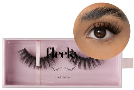 fleeky Magic Lashes – Faux cils végétaliens et sans cruauté envers les animaux pour un regard parfait sur polaire, cils artificiels à coller en poils synthétiques (juste lashes, sexy)