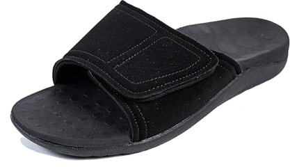Medical SOLES RX Slide Unisex Adjustable Orthotic Sandal - Black/Black Men's 4/ Women's 5 M