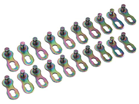 HERCHR 10 Paar 9-Gang-Kettenglied Fahrrad fehlendes Kettenglied Master Link Fahrradkette Edelstahl Kettengliedverbinder, farbig
