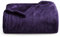 Oxford Homeware Fleece Blanket Sofa Throw Cuddly Reversible Soft Throws for Bed, Couch, Settee, Travel Lightweight and Breathable Blanket fit All Season (Purple, Throw/Single)