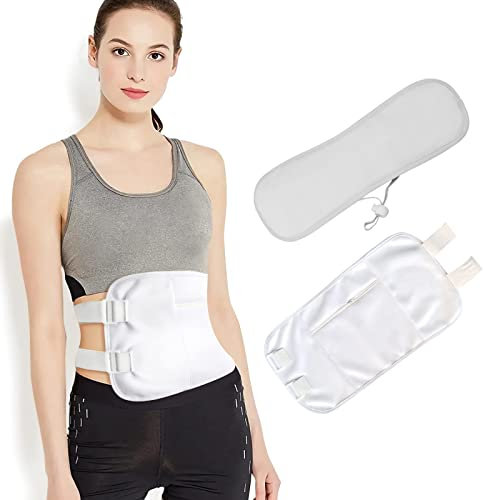 JiuQing Rizinusöl-Packung Taille Und Schilddrüse Hals Wiederverwendbar Verstellbar Weich Für Leber-Entgiftungshilfe Schlaf-Verstopfung,Weiß,Hook Ring