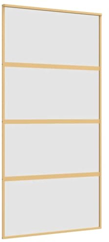 vidaXL Sliding Door Gold 102.5x205 cm Frosted ESG Glass and Aluminium