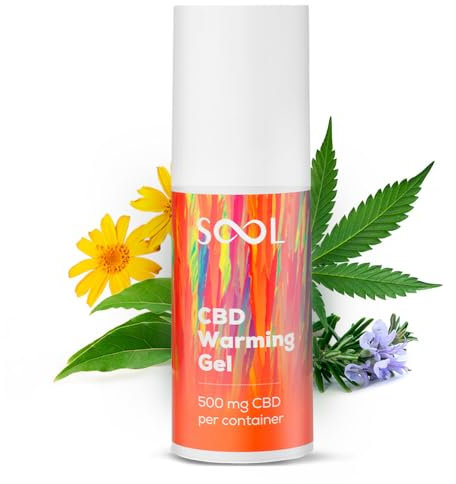 SOOL CBD Gel Warming 500mg, 100ml | CBD Joint & Muscle Rub | High Strength CBD Massage Cream I with Camphora Wood, Cinnamomum, and Ginger Root Oils
