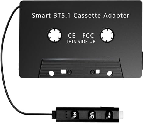 Kassetten Bluetooth 5.1 Adapter für Autoradio KFZ-Kassettenadapter Bluetooth Car Audio Kassette auf AUX Adapter mit Hi-Fi Stereo Freisprechfunktion für Smartphones/MP3-/CD-Player/iPod am Autoradio