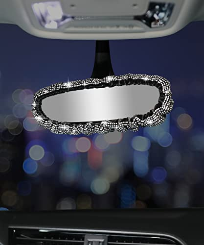 Flaconi Car Rearview Mirror Cover,Bling Accessories for Women,Rear View Mirror Accessories,Bling Mirror Cover for Car,Car Rear View Mirror Cover,Rear Mirror Cover,Suitable for Most Cars,Trucks,SUVs