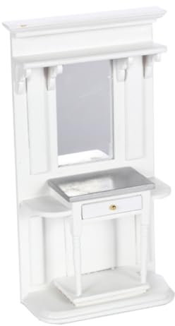 ifundom 1stück Mini Möbel Eleganter Schminktisch Mit Spiegel Für Puppenhaus Dekoration Und Bastelprojekte Leicht Und Kreativ Für Kinderzimmer Und Modellbau