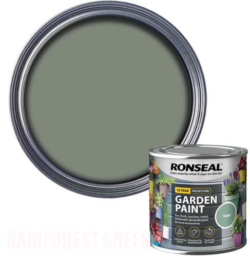 AOC24 Garden Fence Paint 250ml – Multi-Surface Exterior Paint for Wood, Brick, Metal, Stone & Terracotta – Waterproof, Resists Fading, Matt Finish for Sheds, Fences, Garden Furniture Sage