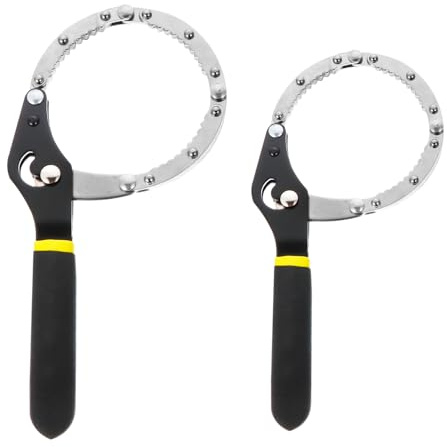 HONITANO 2 Stück Teiliges Verstellbares Ölfilterschlüssel mit Zahnreihen Kompakter Handfeger Stil Ergonomisch Langlebig für Motorrad und Auto Ölfilterwechsel