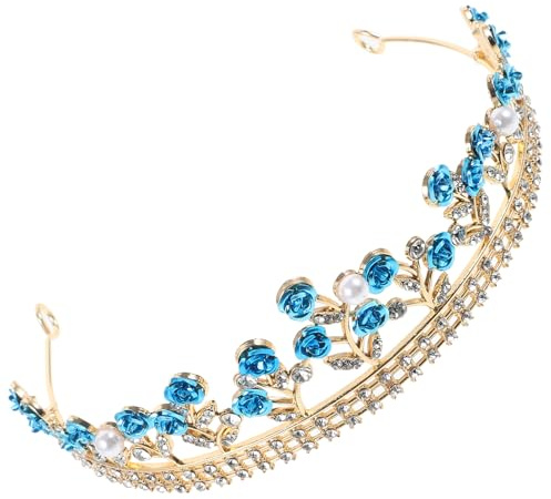 Anneome Rosenkrone für Damen Blumenkrone Haarreif Rosenblumen-haarband Dekorativer Kopfschmuck Farbecht und Formstabil für Hochzeit und Party