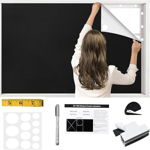 300*145cm Rollos für Fenster Ohne Bohren Verdunklungsrollo Ohne Bohren 420d Oxford 100% Verdunklungsstoff Fenster Verdunkelung Verstellbar und Abnehmbar Dachfenster Sonnenschutz Innen Rollo für Urlaub