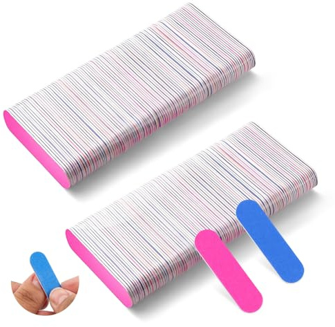 200 Pezzi Mini Lime per Unghie Professionali,Lime per Unghie Manicure,SZMK Emery Boards For Nails,Limes per Unghies a Due Lato,Limes per Unghies Pedicure,Strumenti Manicure per Riparare e Lucidare