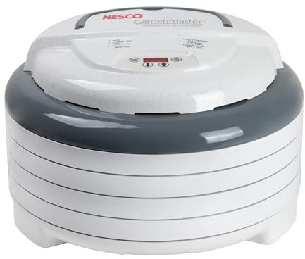 Nesco FD-1040 Gardenmaster Digital Pro Food Dehydrator, for Beef Jerky, Fruit, Herbs, and Snacks, 4 Trays, White