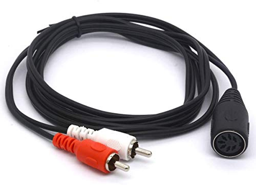 OpenII Câble audio MIDI DIN 7 broches femelle vers double RCA mâle de qualité professionnelle pour systèmes stéréo Bang & Olufsen, Naim, Quad.Stereo (1,5 m)