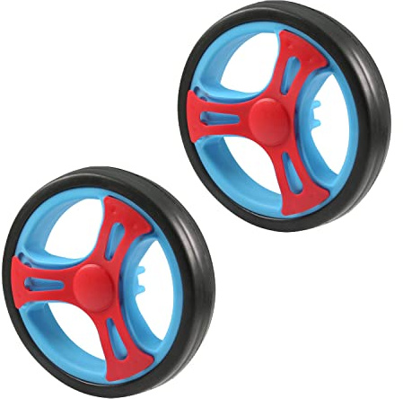MroMax 2 stücke 150mm Dia Kunststoff Einzelrad Kinderwagen Riemenscheibe Rolling Roller Zivil Ausrüstung Schwarz Blau