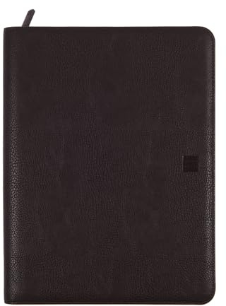 Finocam - A4 Document Holder Focus - Black | High-Quality Polyurethane | Zippered Portfolio with Pen Holder and Inner Pocket for Tablet | Includes Notepad